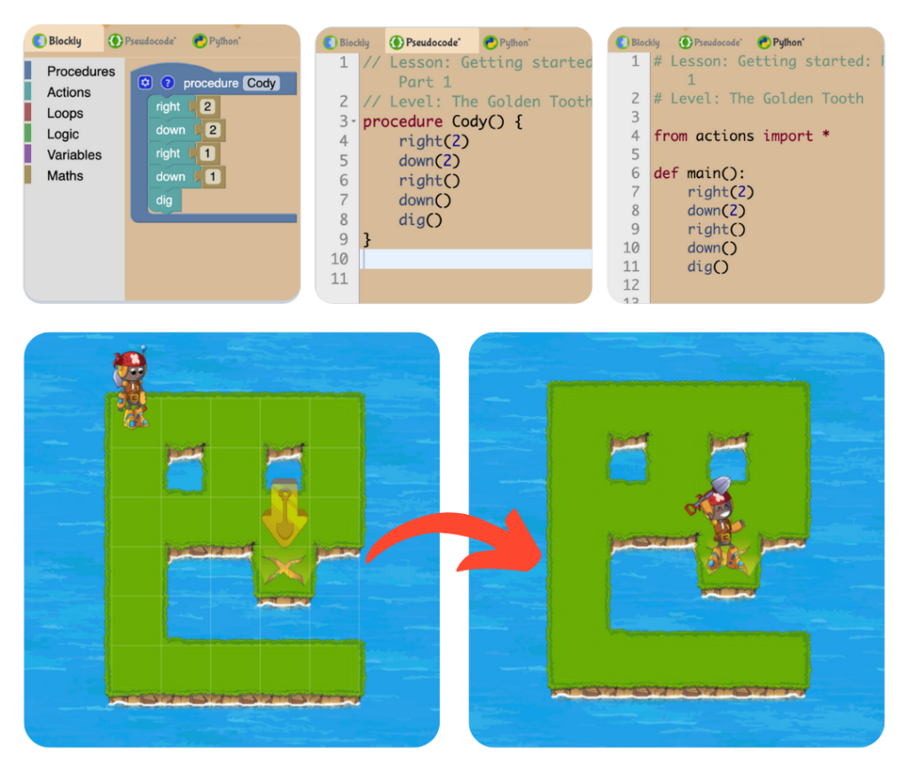 Langages supportés dans Golden Quest