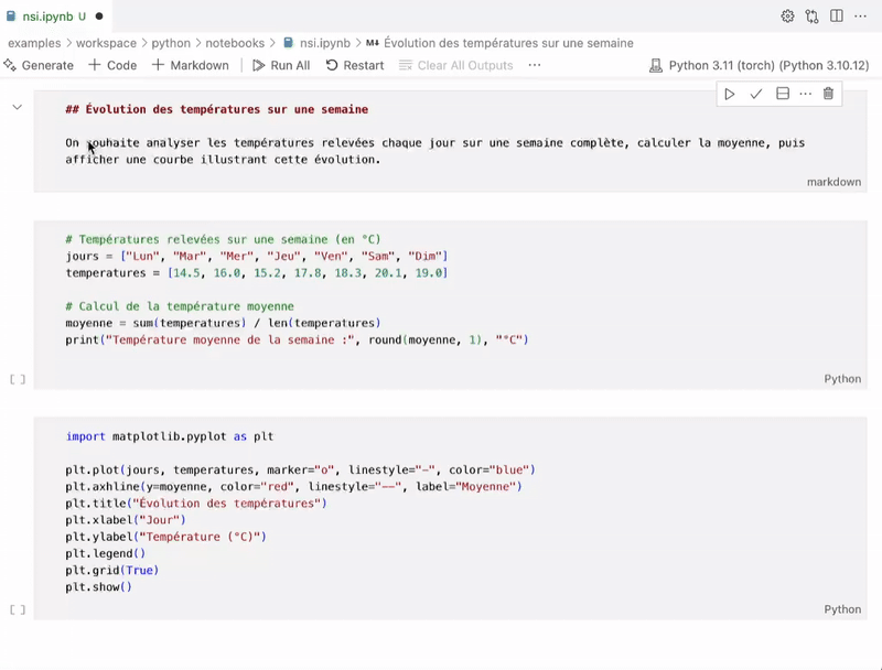 Support natif des notebooks Jupyter